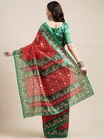 Thumbnail for Saree Mall Red & Green Bandhani Printed Saree - Distacart