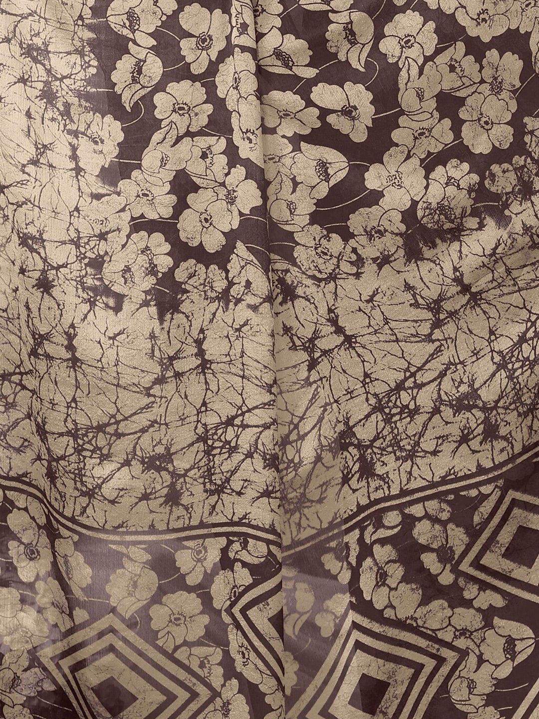 Kalini Women Brown & Beige Floral Saree - Distacart
