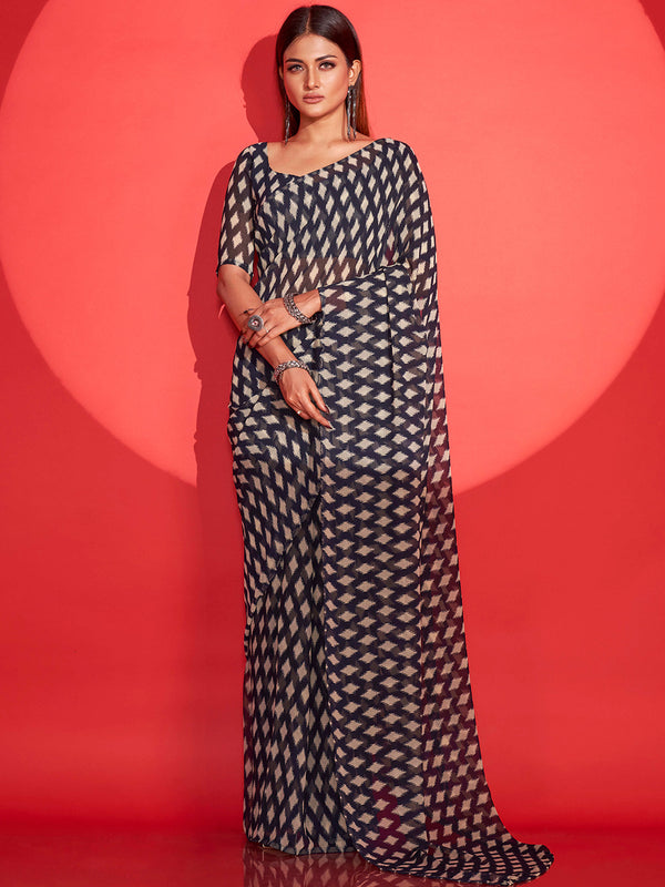 Tikhi Imli Geometric Printed Saree - Distacart