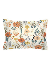 Thumbnail for AEROHAVEN Premium Cream-Coloured Floral Cotton 300 TC King Bedsheet & 2 Pillow Covers - Distacart
