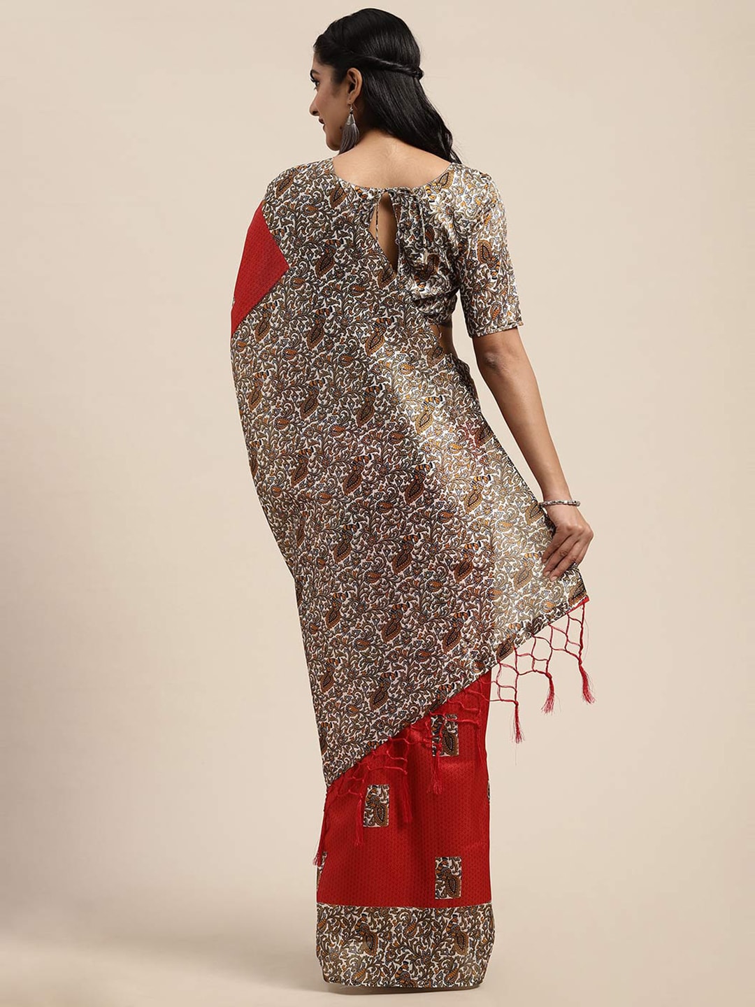 Saree Mall Red Art Silk Sarees - Distacart