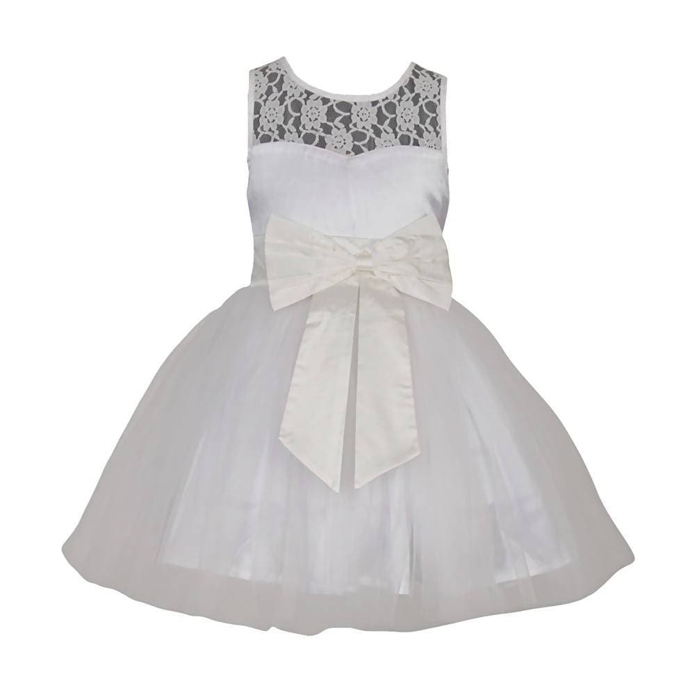 Asmaani Baby Girl Half White Color Satin Knee Length Frock (AS-DRESS_22026) - Distacart