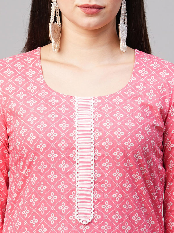 Kalini Straight Floral Printed Kurta with Trousers - Distacart