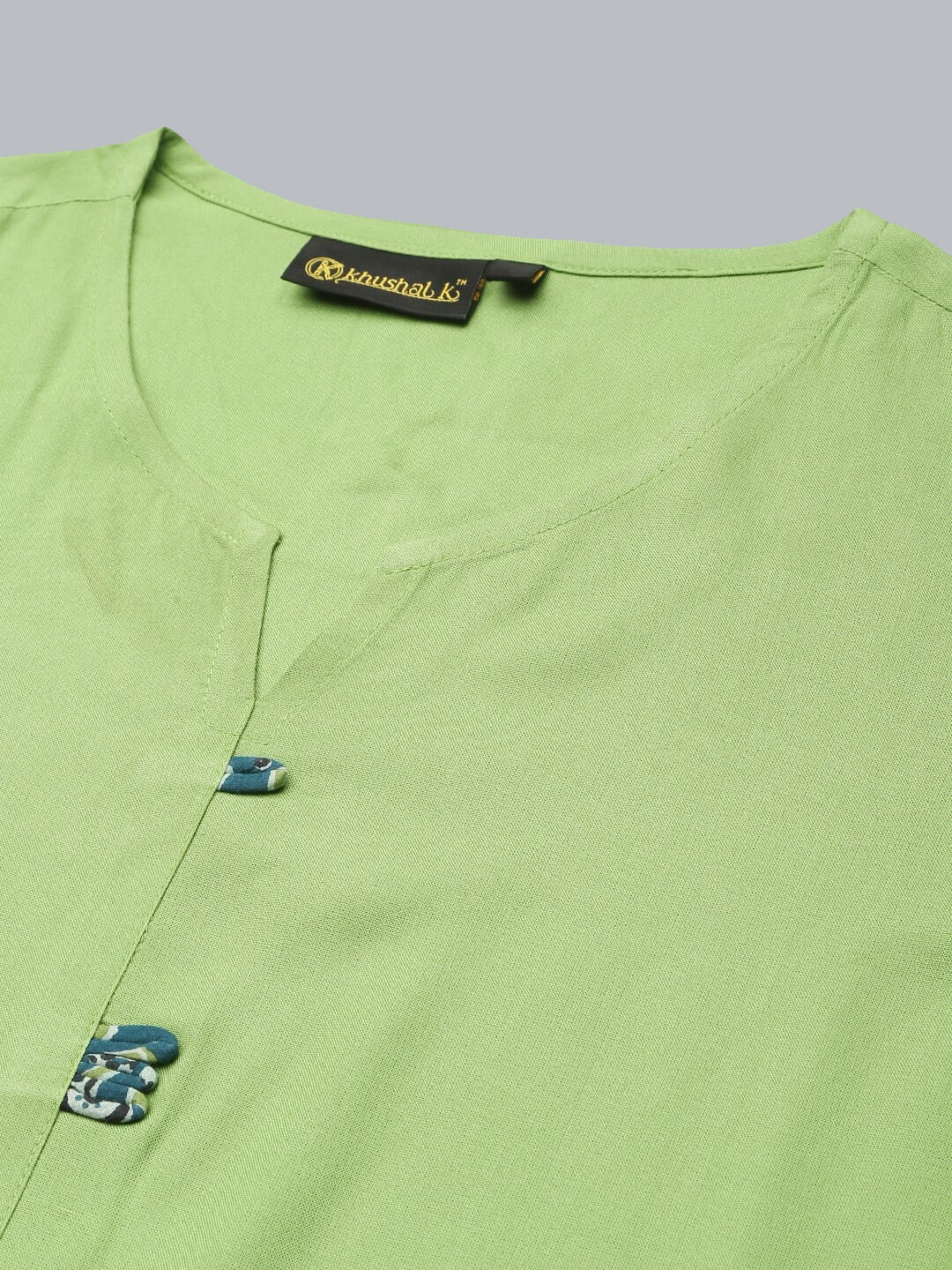 Khushal K Women Green Paisley Patchwork Kurta with Palazzos - Distacart