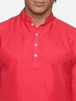 Thumbnail for Sethukrishna Men Fuchsia Kurta with Pyjamas - Distacart