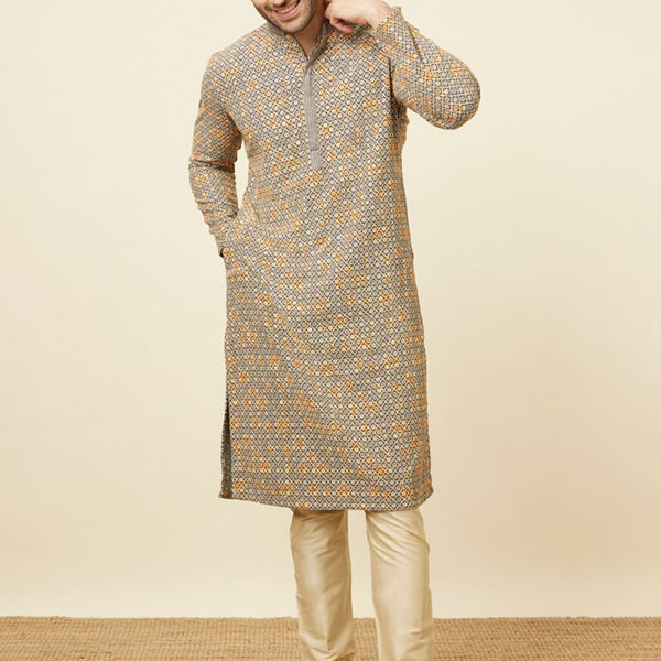 Manyavar Ethnic Motifs Embroidered Regular Kurta With Churidar - Distacart