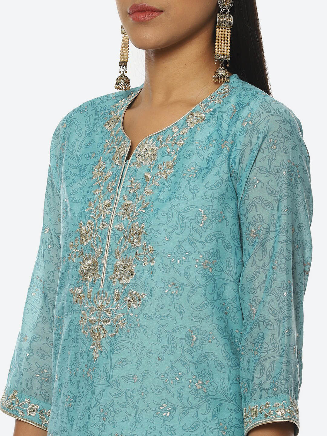 Biba Printed Kurta with Trousers - Distacart