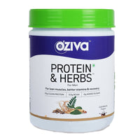 Thumbnail for OZiva Protein & Herbs for Men café  mocha 16 serving 