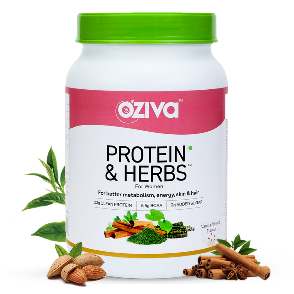 OZiva Protein & Herbs For Women Vanilla Almonds  31  serving