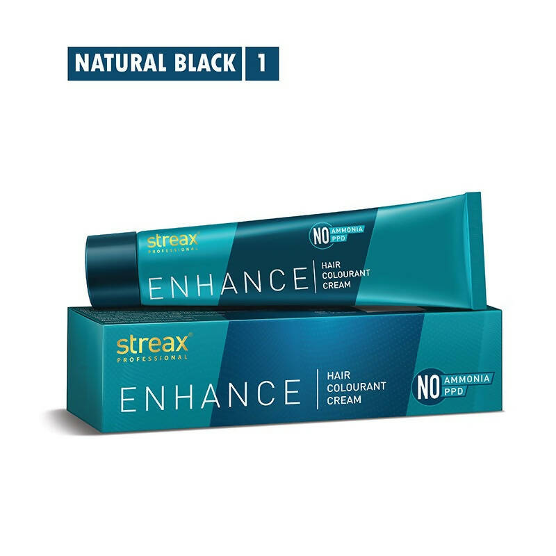 Streax Professional Enhance Hair Colourant - Natural Black 1 - Distacart