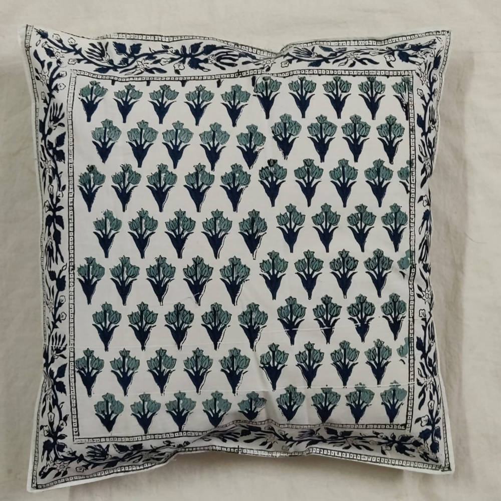 The Decor Nook Tulip Print With Grey Border Cushion Cover - Distacart