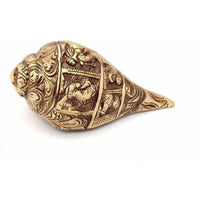 Thumbnail for Brass Ganesha Carving Shankh - Distacart