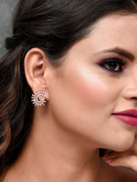 Thumbnail for Shoshaa Rose Gold Contemporary Studs Earrings - Distacart