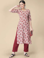 Thumbnail for Kalini Floral Printed Regular Kurta with Trousers - Distacart