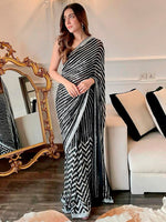 Thumbnail for Sangria Black Sequinned Embellished Saree - Distacart