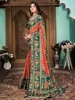 Thumbnail for Kalini Bandhani Zari Silk Cotton Paithani Saree - Distacart