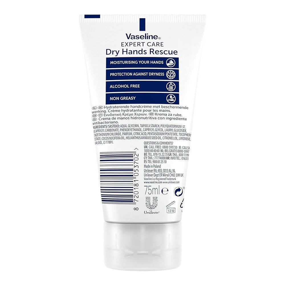 Vaseline Dry Hands Rescue 2in1 Hand Cream - Distacart