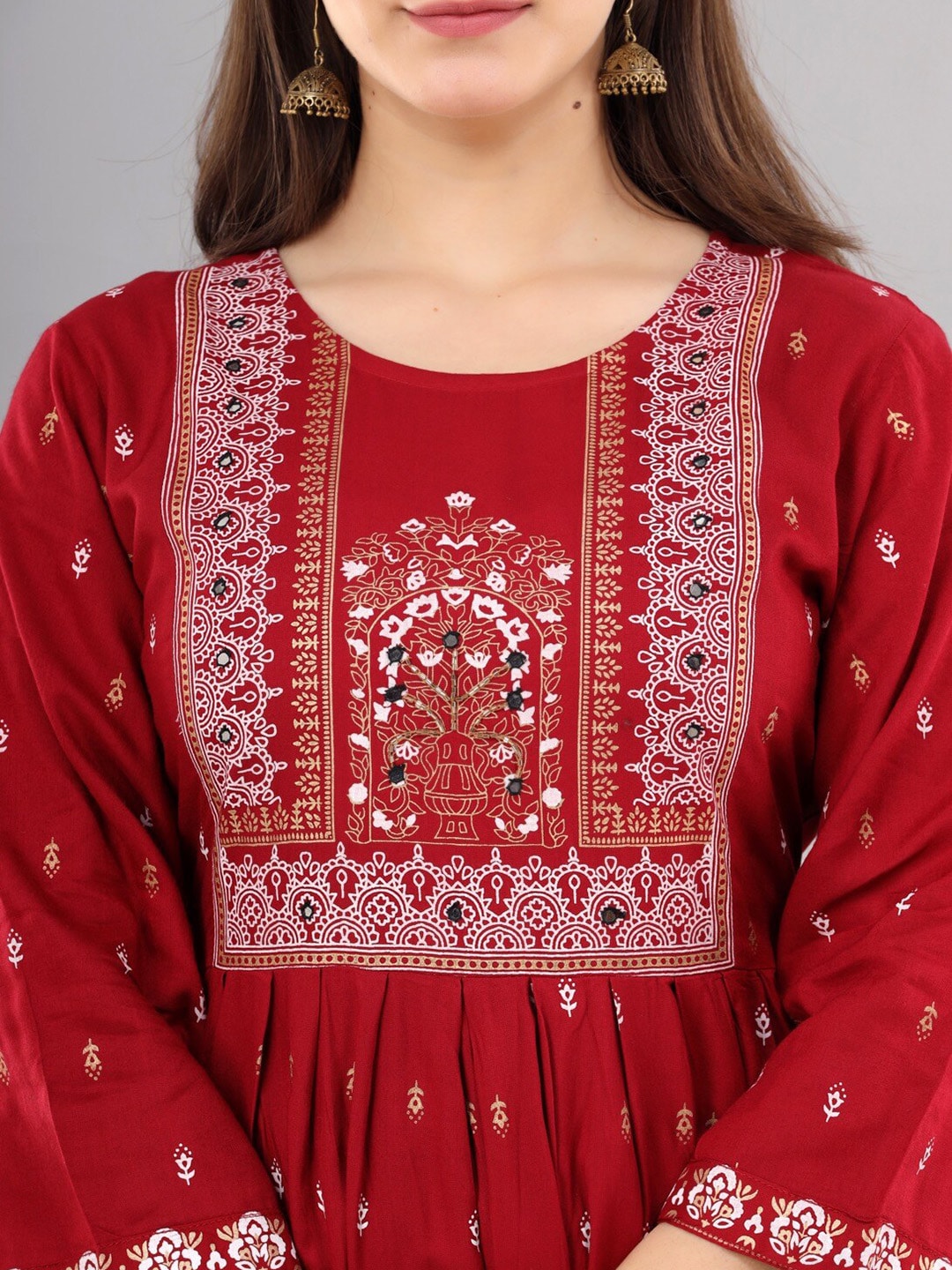 Kalini Women Maroon Ethnic Motifs Kurta - Distacart