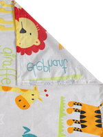 Thumbnail for Home Sizzler White & Orange Cartoon Characters 210 TC Bedsheet with Pillow Covers - Distacart