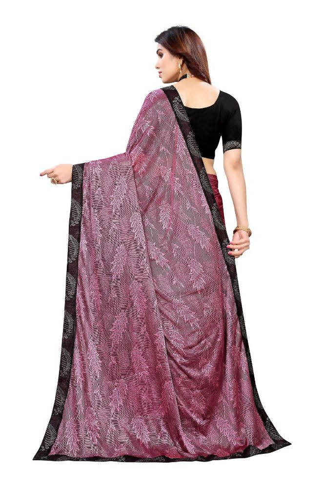 Vamika Pink Malai Silk Embroidery Saree