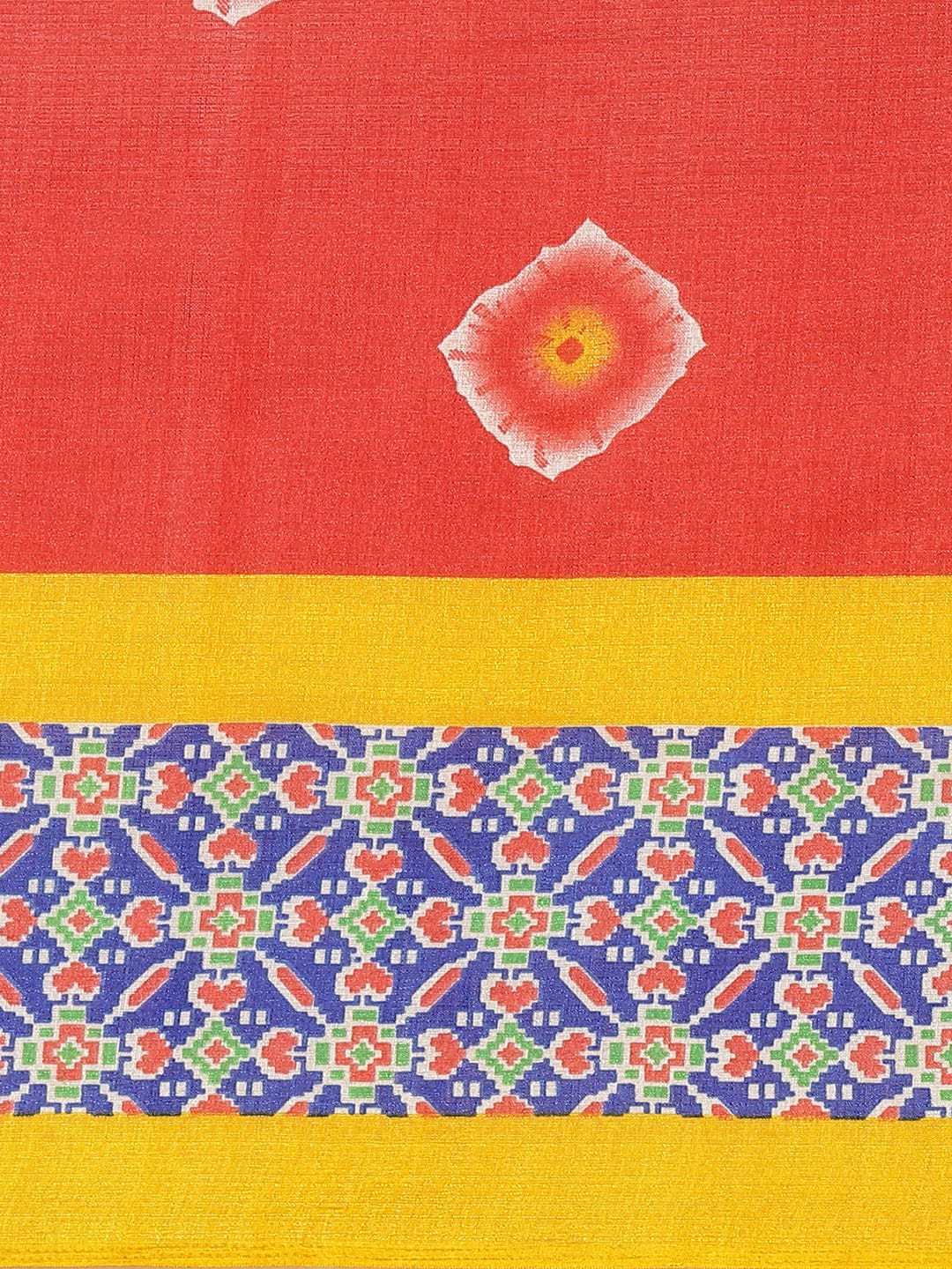 Saree Mall Red & Off-White Dyed Effect Saree - Distacart