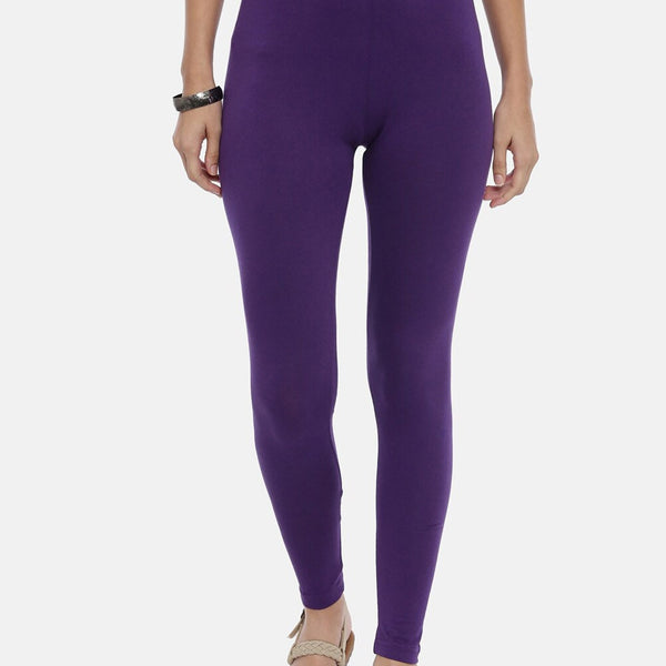 Souchii Violet Solid Ankle-Length Leggings - Distacart