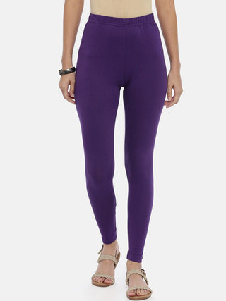 Souchii Violet Solid Ankle-Length Leggings - Distacart