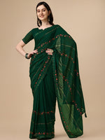 Thumbnail for Kalini Floral Embroidered Pure Chiffon Saree - Distacart