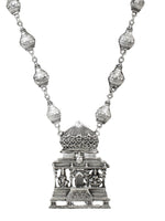 Thumbnail for Cardinal Silver-Toned Oxidized Long Jewellery Set - Distacart