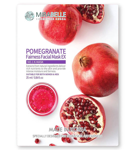 Mirabelle Korea Pomegranate Fairness Facial Sheet Mask EX - Distacart
