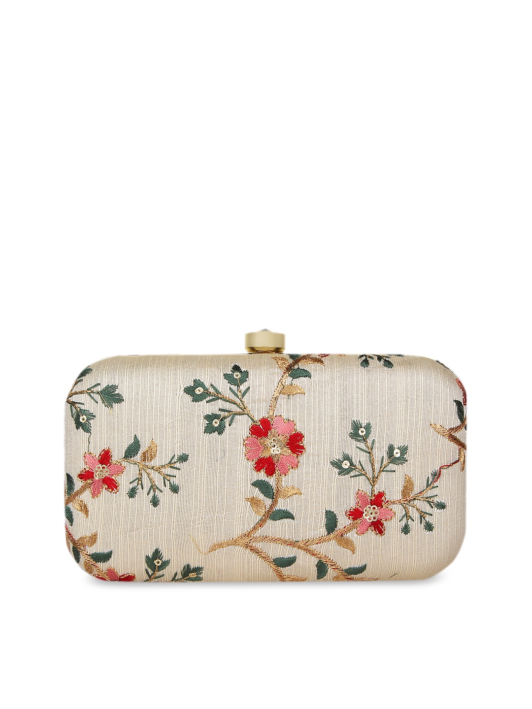 Anekaant Off-White Embroidered Clutch - Distacart