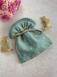 Thumbnail for Amyra Embroidered Fabric Potli Clutches - Distacart