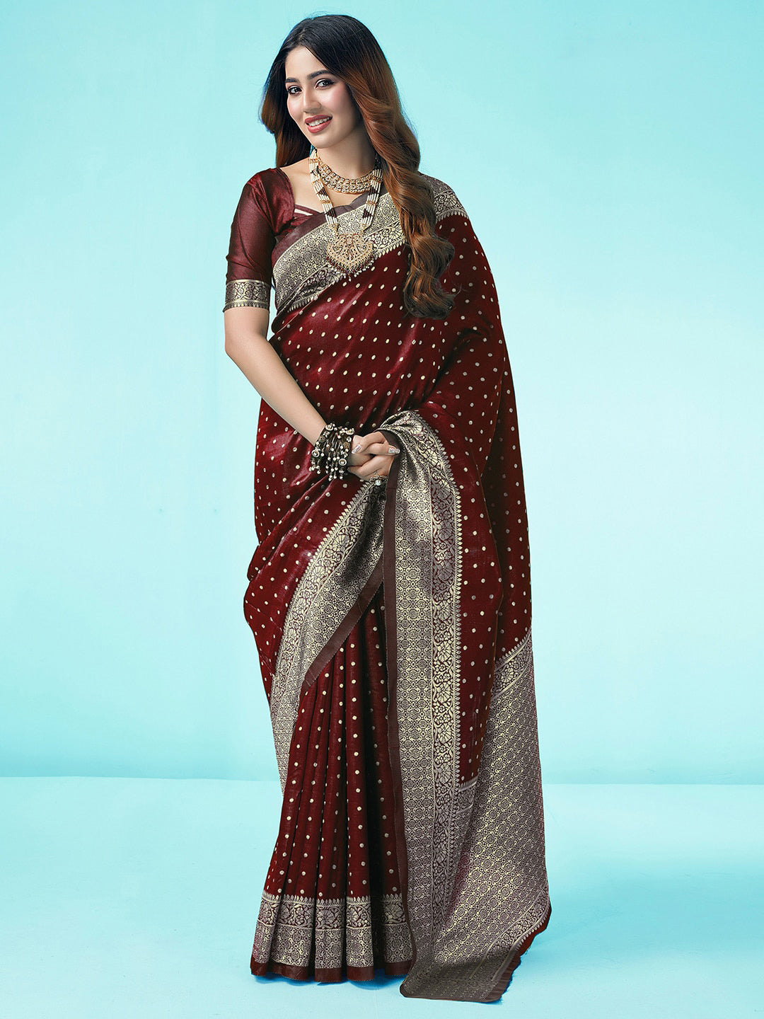 Kalini Ethnic Motifs Zari Art Silk Banarasi Saree - Distacart