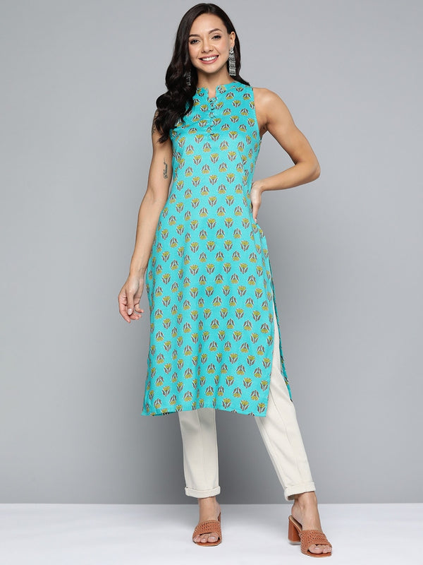 HERE&NOW Ethnic Motifs Printed Straight Kurta - Distacart