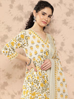 Thumbnail for Kalini Women Floral Printed Empire Pure Cotton Kurta with Trousers & With Dupatta - Distacart