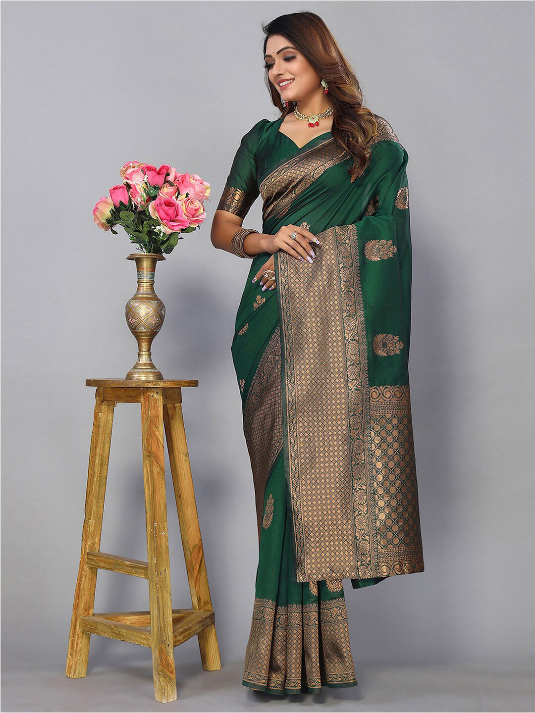 Kalini Ethnic Motifs Zari Banarasi Saree - Distacart