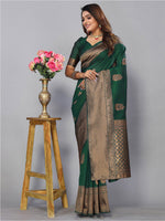 Thumbnail for Kalini Ethnic Motifs Zari Banarasi Saree - Distacart