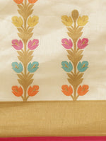 Thumbnail for Saree Mall Beige & Pink Ethnic Motifs Print Saree - Distacart