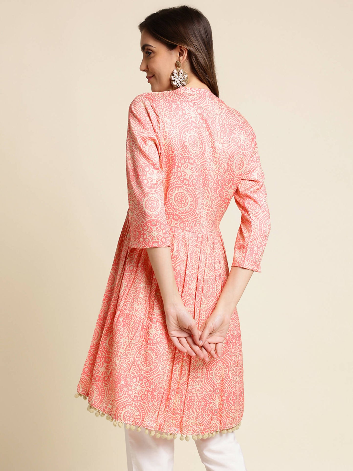 Peach Chiffon Paisley Printed Top - Himanshi - Distacart