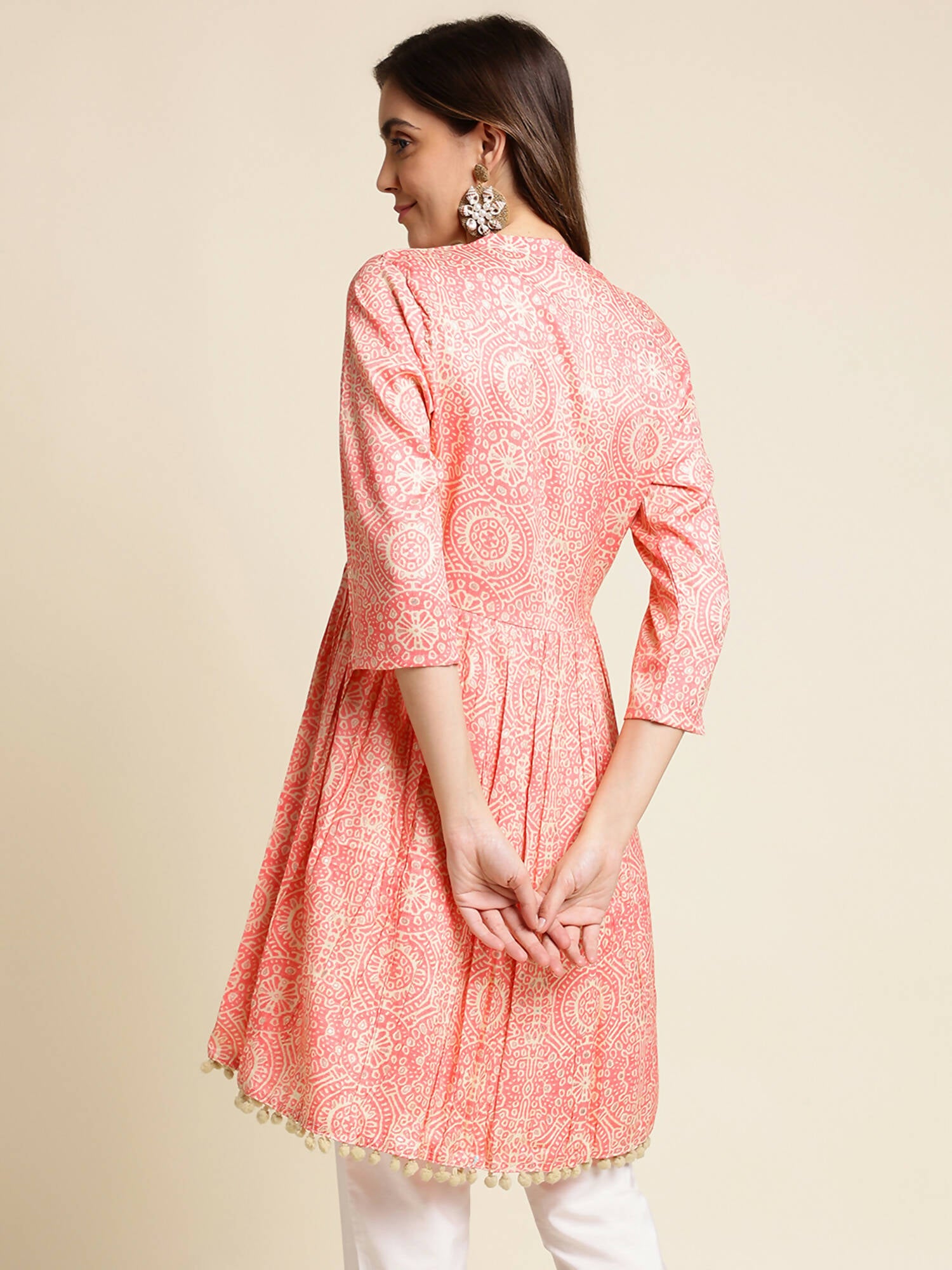 Peach Chiffon Paisley Printed Top - Himanshi - Distacart