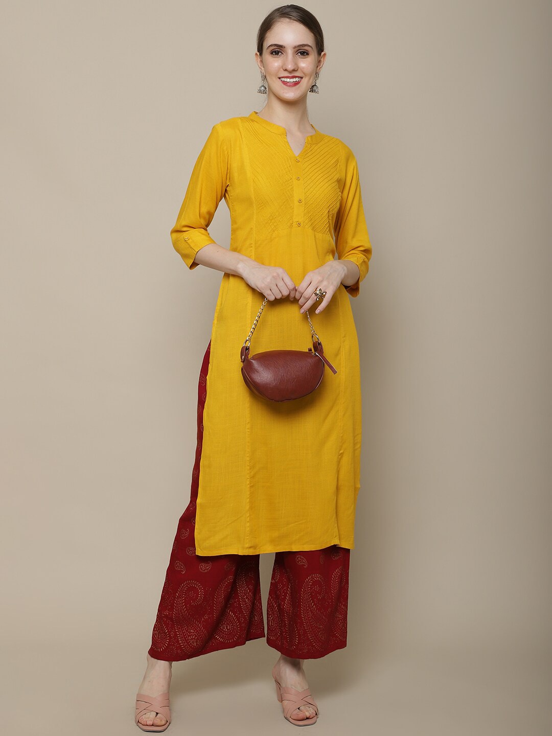 Sangria Women Solid Straight Kurta - Distacart