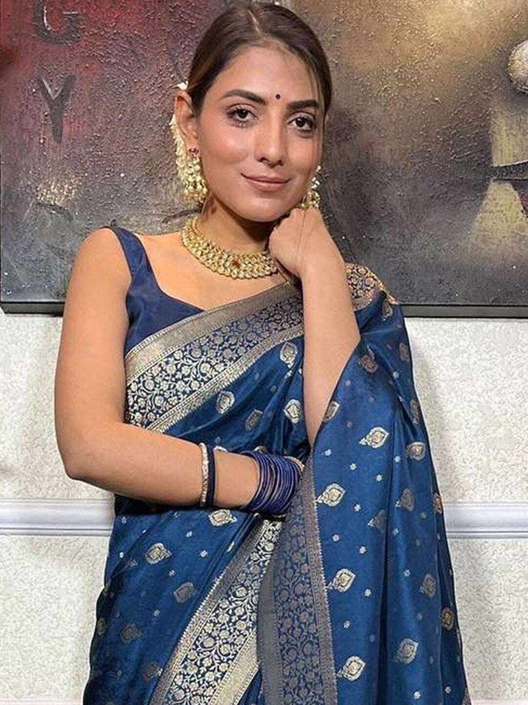 Kalini Ethnic Motifs Woven Design Zari Detailed Banarasi Saree - Distacart