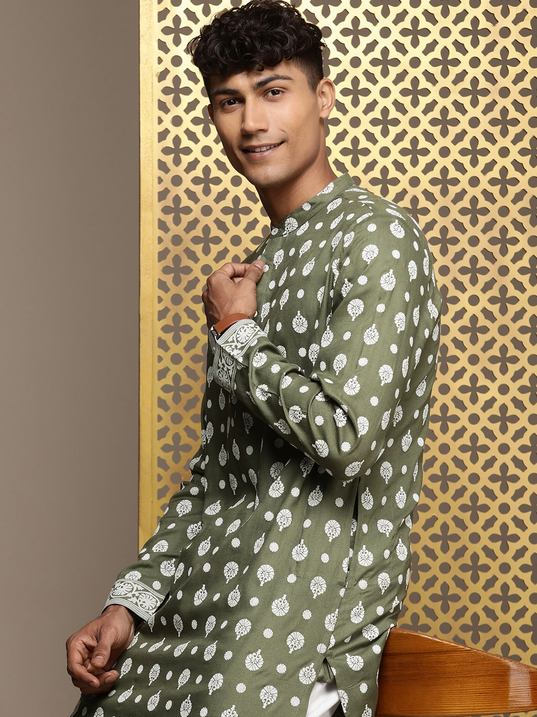 House of Pataudi Jashn Ethnic Motifs Printed Kurta - Distacart