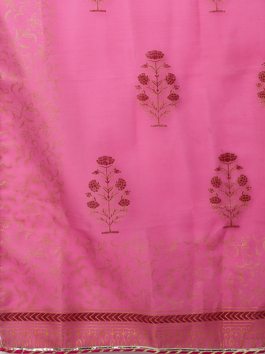 Kalini Women Pink Floral Gotta Patti Kurta with Trousers With Dupatta - Distacart