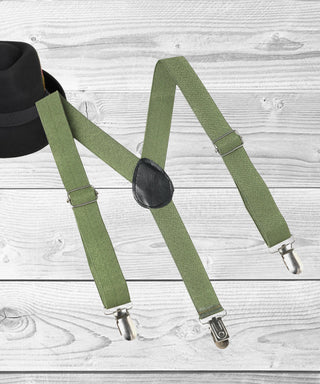 Manet Boys Solid Suspenders - Olive Green - Distacart