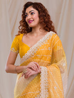 Thumbnail for Koskii Embellished Sequinned Supernet Saree - Distacart