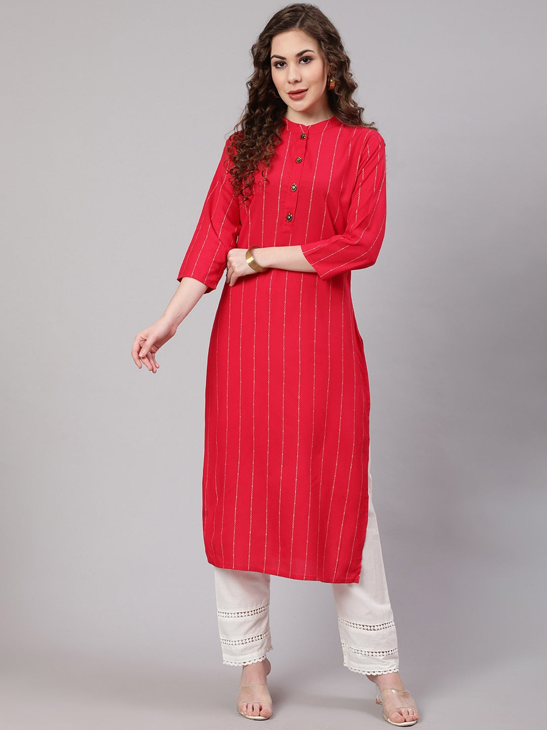 Kalini Women Striped Indie Prints Kurta - Distacart