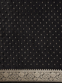 Thumbnail for Saree Mall Black Woven Design Zari Silk Blend Banarasi Saree - Distacart
