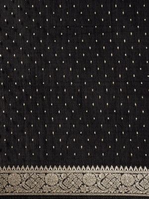 Saree Mall Black Woven Design Zari Silk Blend Banarasi Saree - Distacart