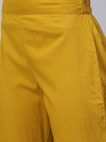 Thumbnail for Sangria Women Mustard Yellow & Off-White Printed Kurta with Trousers - Distacart